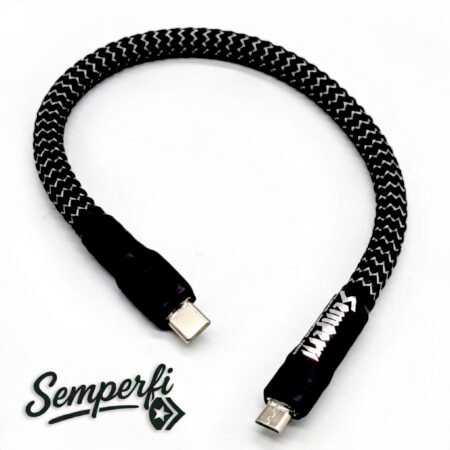 Pure Silver USB C OTG to Micro B Audio DAC Cable Chord Hugo etc